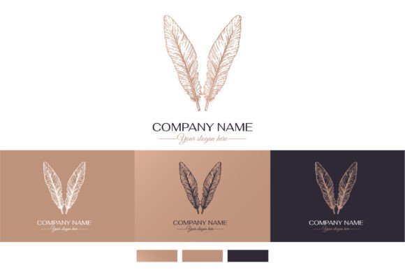 2 Pen Logo and Feather Logo Design for Modern Brands