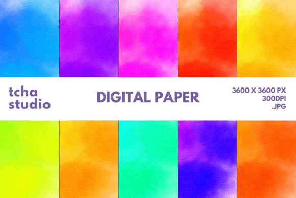 Abstract Watercolor Digital Papers 5