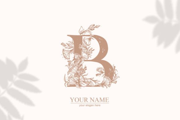B Logo, Letter B Monogram in Floral Style: A Modern Design Choice