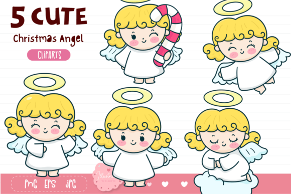 Christmas Angel Happy New Year Cartoon: A Festive Design for Creative Projects