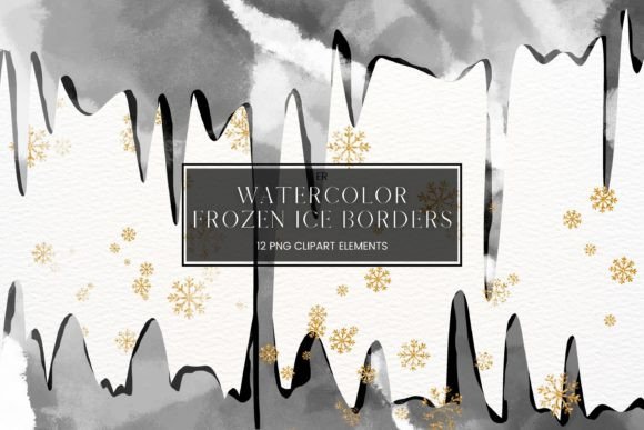Grey Watercolour Icicle Border: A Versatile Design Element for Creative Projects
