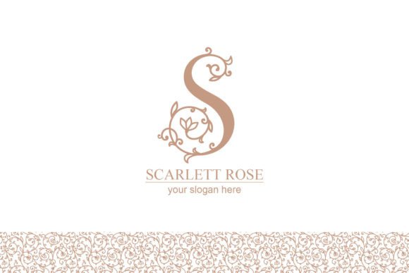 Letter S Monogram in Flora Style: A Modern Floral Design for Branding