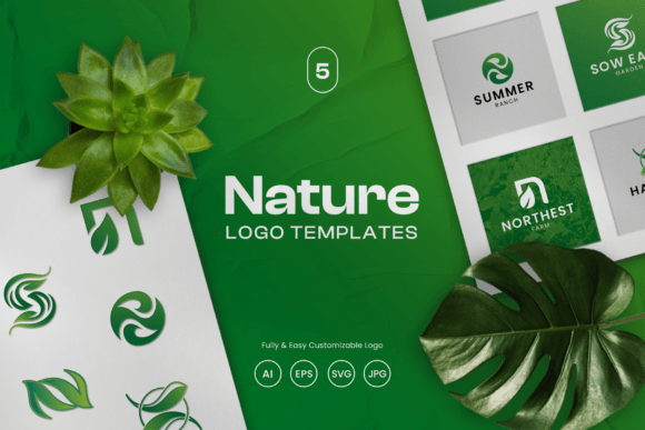 Nature Initials Logo Template
