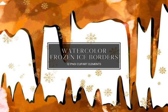 Orange Watercolour Icicle Border: A Versatile Design Element for Creative Projects