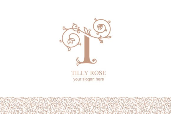 T Logo Floral Monogram Design