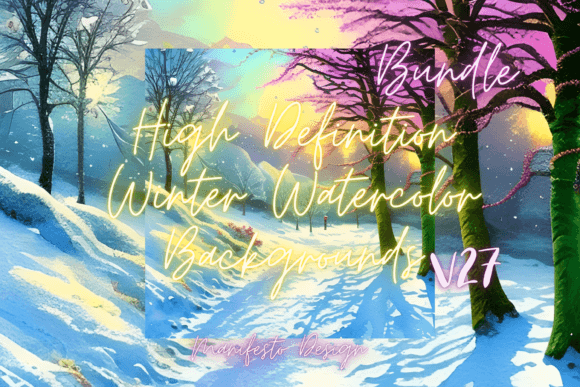Winter Watercolor Background V27